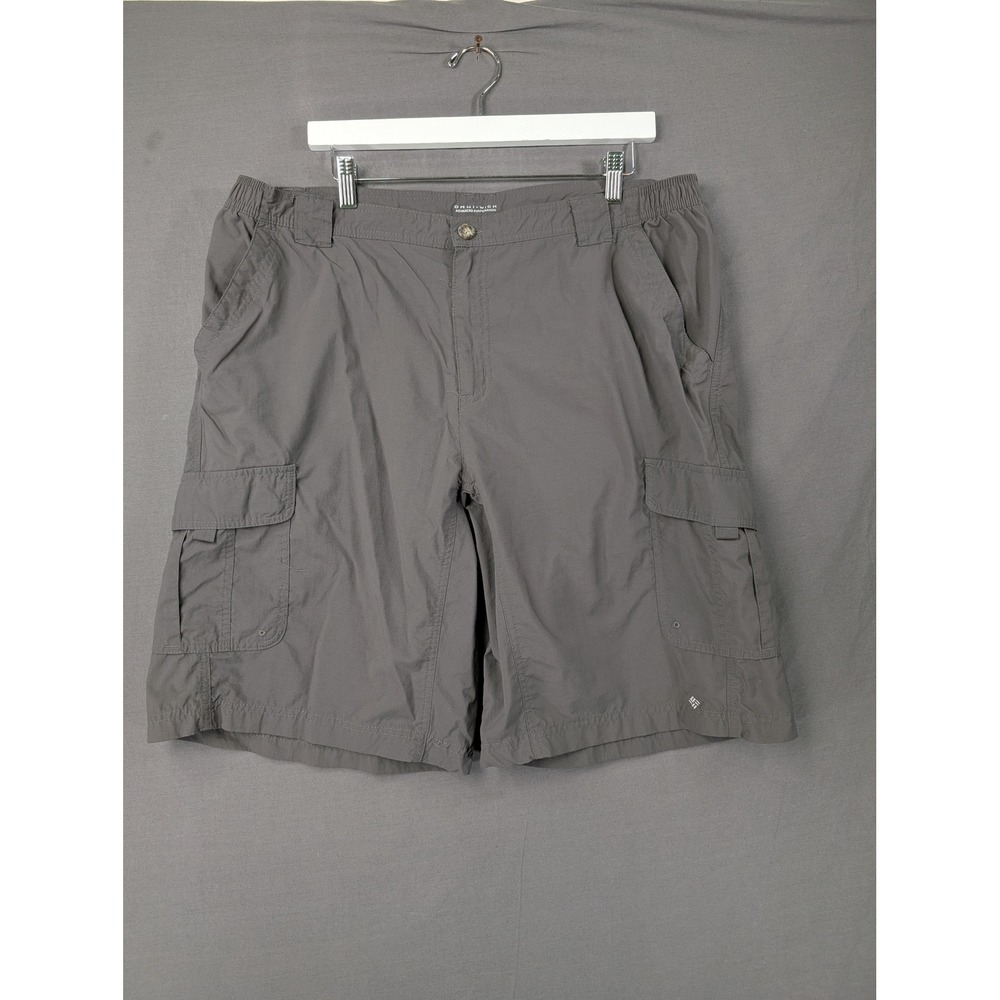 Columbia Mens Omni-Wick Cargo Shorts Gray XL 12L AM4583 Hiking Outdoor